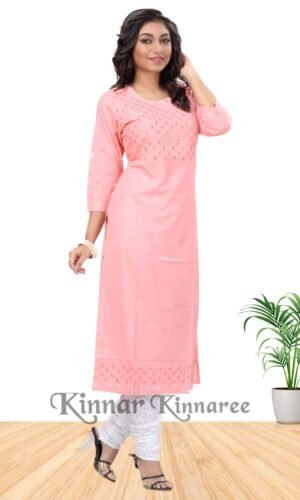 Pure Linen Cotton Kurti With Design & Print