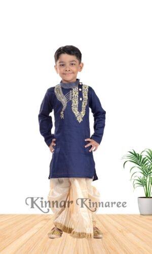 Butter Cotton Side Button Designer Panjabi & Fancy Silk Dhuti