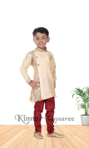 Indo Western Side Button Silk Designer Panjabi & Silk Churidar