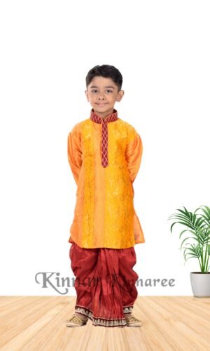 Silk Designer Fancy Panjabi & Zari Work On Border Fancy Silk Dhuti