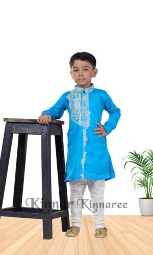 Butter Cotton Designer Panjabi & Silk Paijama